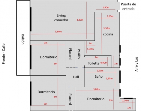 Excelente departamento de 4 ambientes - 76 m²