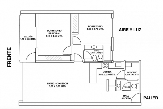 Espectacular semipiso de 3 ambientes MUY LUMINOSO - 73m²