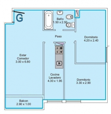 Hermoso Depto. de 3 amb. al Frente Super Luminoso - 59m²