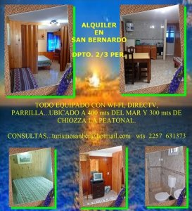 Alquilo departamento en san Bernardo...! temporada 2.022